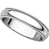 14k White Gold 4mm Milgrain Band, Size 10.5