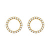 14k Yellow Gold 1/5 CTW Diamond Circle Earrings