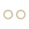 14k Yellow Gold 1/5 CTW Diamond Circle Earrings