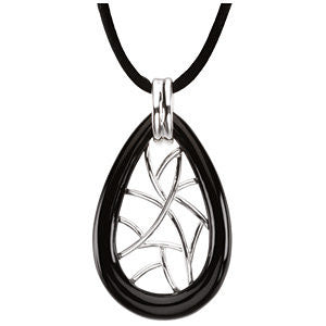 Sterling Silver Genuine Onyx Necklace