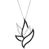1/5 CTTW Genuine Black Spinel and Diamond Necklace in Sterling Silver
