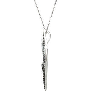 Sterling Silver 1/5 CTW Diamond & Black Spinel 18" Necklace
