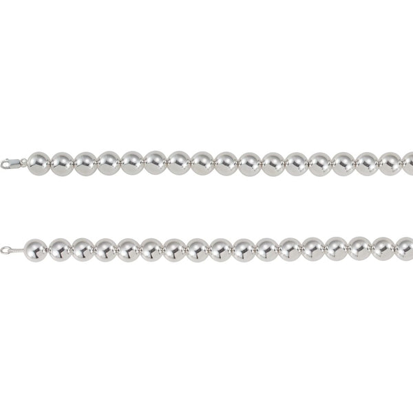 Sterling Silver 14mm Bead 18" Chain