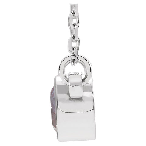 Sterling Silver Imitation Alexandrite 16" Necklace