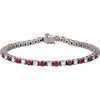14K White Gold Ruby & 2 3/8 CTW Diamond 7.25-Inch Bracelet