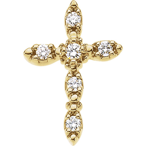 14k Yellow Gold 1/5 CTW Diamond Cross Pendant