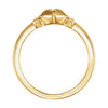 10k Yellow Gold & Rose Heart & Cross Ring, Size 7