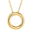14k Yellow Gold 13mm Circle 18-inch Necklace