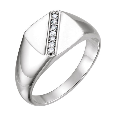 14k Yellow Gold Men's Accented Ring, Size 11