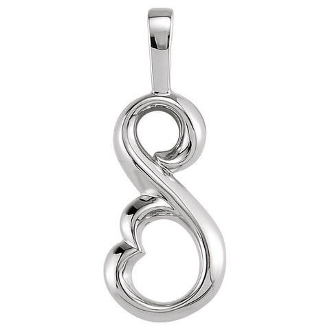 14k White Gold Freeform Pendant