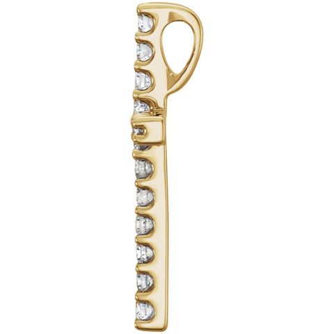 14k Yellow Gold 1/6 CTW Petite Diamond Cross Pendant