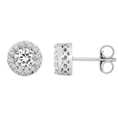 14k White Gold 2 3/8 CTW Diamond Fantasy™ Cluster Earrings