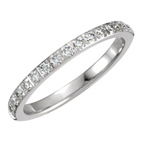 14k White Gold 1/3 CTW Diamond Anniversary Band, Size 5