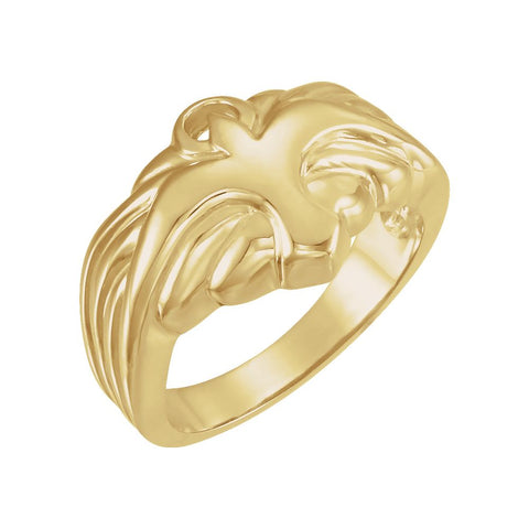 14k Yellow Gold Holy Spirit Dove Ring, Size 7