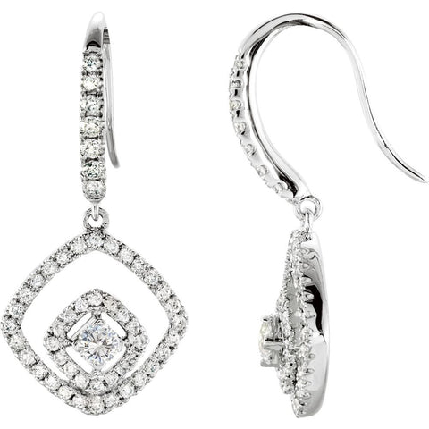 14k White Gold 3/4 CTW Diamond Earrings
