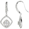 Pair of 3/4 CTTW Diamond Earrings in 14k White Gold