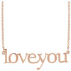 14k Rose Gold "Love You" 17.5-inch Necklace
