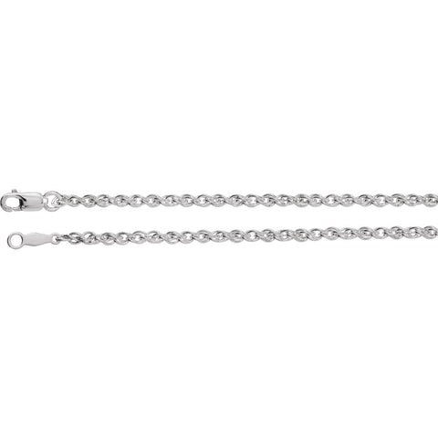 Sterling Silver 2mm 18" Rope Chain with Lobster Clasp