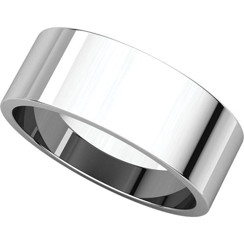 Platinum 7mm Flat Band, Size 6.5