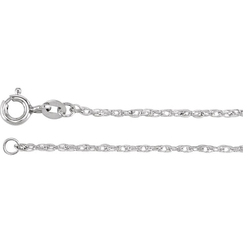 Sterling Silver 1.25mm Rope 20" Chain