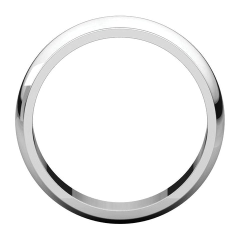14k White Gold 6mm Half Round Edge Band, Size 6.5