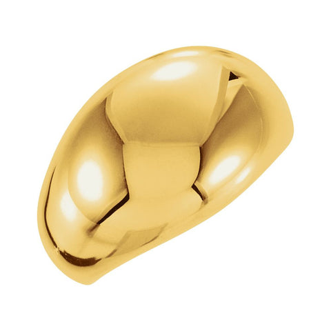 10k Yellow Gold 10mm Metal Fashion Ring, Size 7