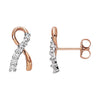With White Rhodium Plating 13X6.75mm 0.27 CTW Diamond Earrings in 14K Rose Gold