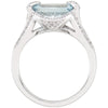 14k White Gold Aquamarine & Diamond Accented Ring, Size 8