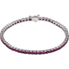 14K White Gold Lab Created Ruby Line 7.25-Inch Bracelet
