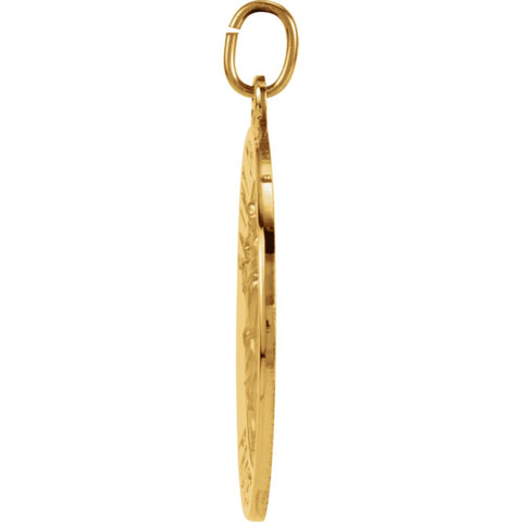 14k Yellow Gold 25mm St. Christopher Medal