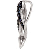 14k White Gold Blue Sapphire & .03 CTW Diamond Pendant