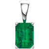 14k White Gold Chatham« Created Emerald Pendant