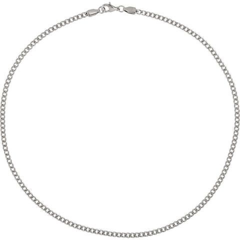 Stainless Steel 3.2mm Diamond-Cut Curb 18" Chain