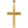 28.00x18.00 mm Cross Pendant with Design in 14K Yellow Gold