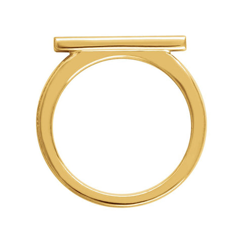 14k Yellow Gold Bar Ring, Size 7