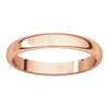 14k Rose Gold 3mm Half Round Band, Size 6