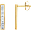 14k Yellow Gold 1/2 ctw. Diamond Baguette Vertical Bar Earrings