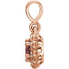 14k Rose Gold Pink Tourmaline & 1/6 CTW Diamond Pendant