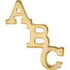 Single Initial Collar Pin with Diamond in 14k Yellow Gold