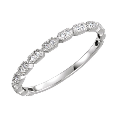 14k White Gold .08 CTW Diamond Ring Size 7