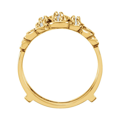 14k Yellow Gold 1/8 CTW Diamond Ring Guard , Size 6