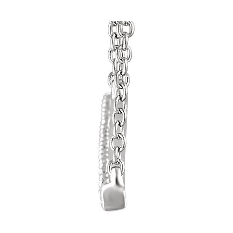 14k White Gold 1/3 CTW Diamond Bar 16-18" Necklace