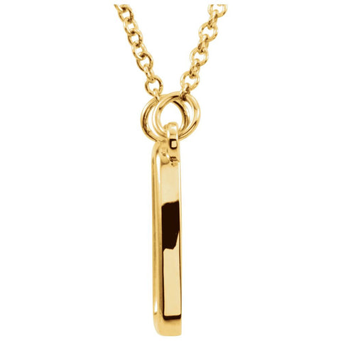 14k Yellow Gold Cushion Square 16" Necklace