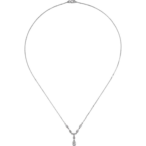 14k White Gold Diamond Necklace