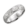 14K White Gold 6mm Hand-Engraved Band Size 7