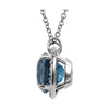 14k White Gold London Blue Topaz & .05 CTW Diamond 16" Necklace