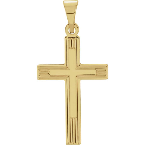 14k Yellow Gold 17x11mm Cross Pendant