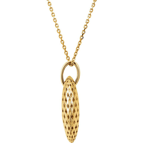14k Yellow Gold Pierced Style 18" Necklace