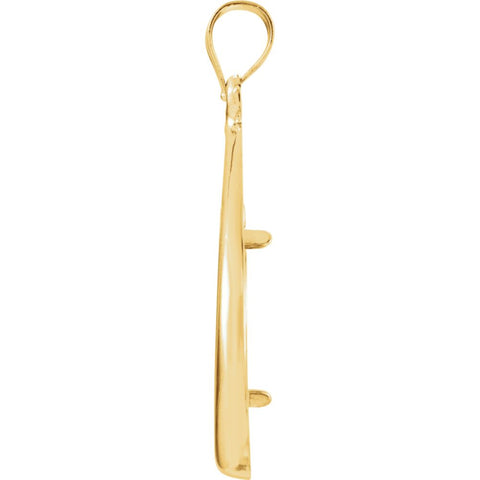14k Yellow Gold 17.9x1.2mm Coin Frame Teardrop Pendant