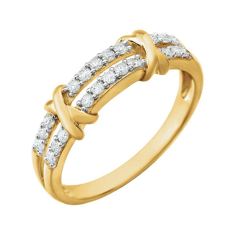 14K Yellow & White 1/4 CTW Diamond Ring, Size 7